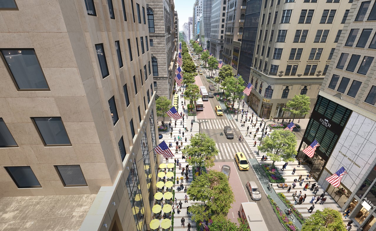 The mayor's press release included this Fifth Avenue Association rendering.