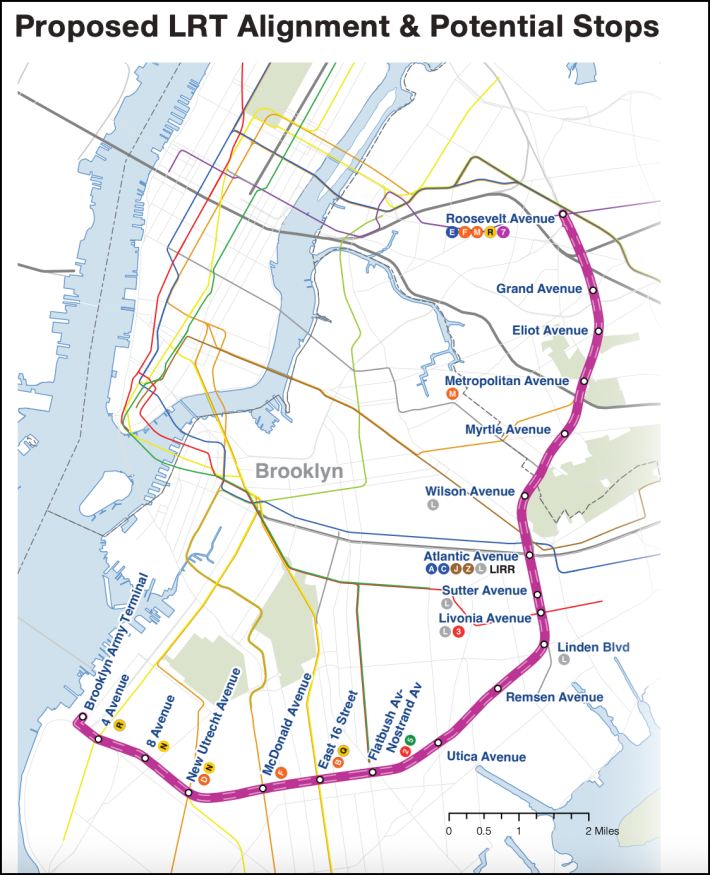 Rail fine? Here's the proposed Interborough Express map. Map: Governor's office