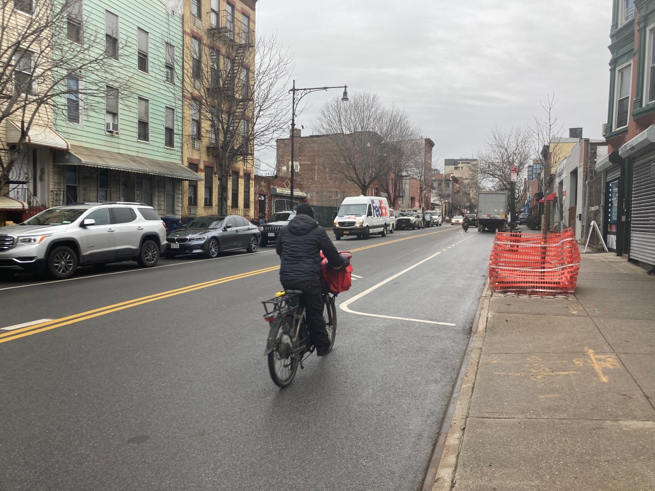 A biker rides the shared lane on Ninth Street. Photo: Julianne Cuba