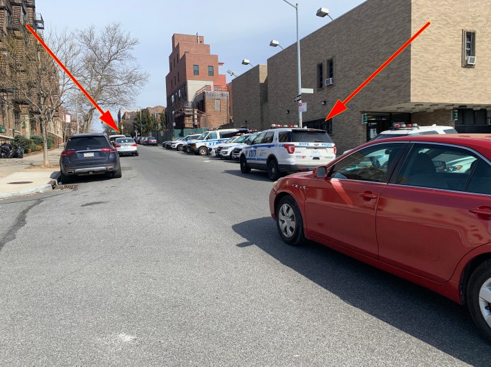 Double parking causes crashes. Photo: Gersh Kuntzman