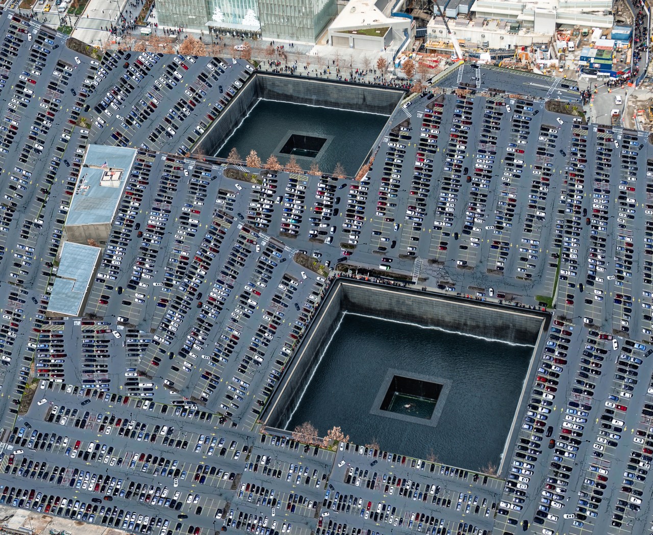 Here's the 9/11 Memorial with ample space for everyone to drive there. Photo: Streetsblog Photoshop Desk