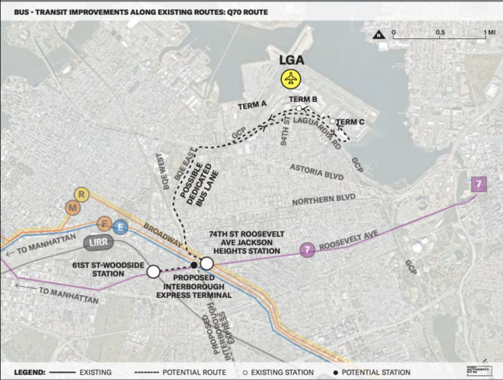 The proposed improvements for the Q70 LaGuardia Link. Map: Port Authority