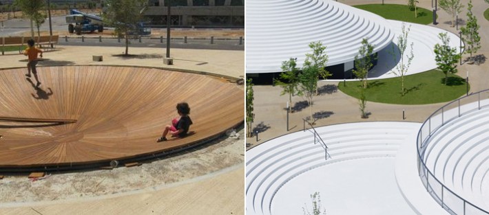 Two renderings from the 5th Street Park Coalition.