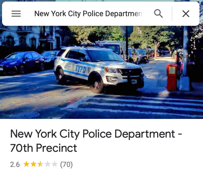 It's a bad sign when Google Maps offers this photo evidence of police disrespect. Photo: Google