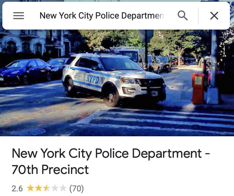 It's a bad sign when Google Maps offers this photo evidence of police disrespect. Photo: Google