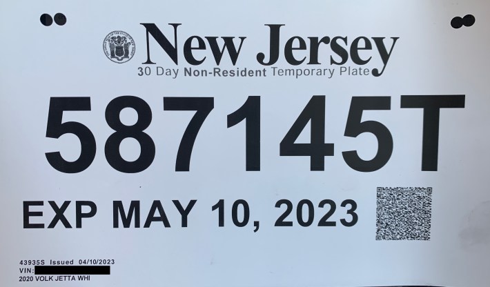 Here's the fugazy plate from "Altimari Group of Paramus." (I have only redacted the VIN number to protect the innocent).