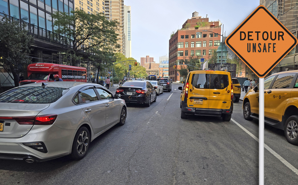Eyes on the Street: DOT's Greenway 'Detour' is Simply Unsafe for Cyclists - Streetsblog New York City