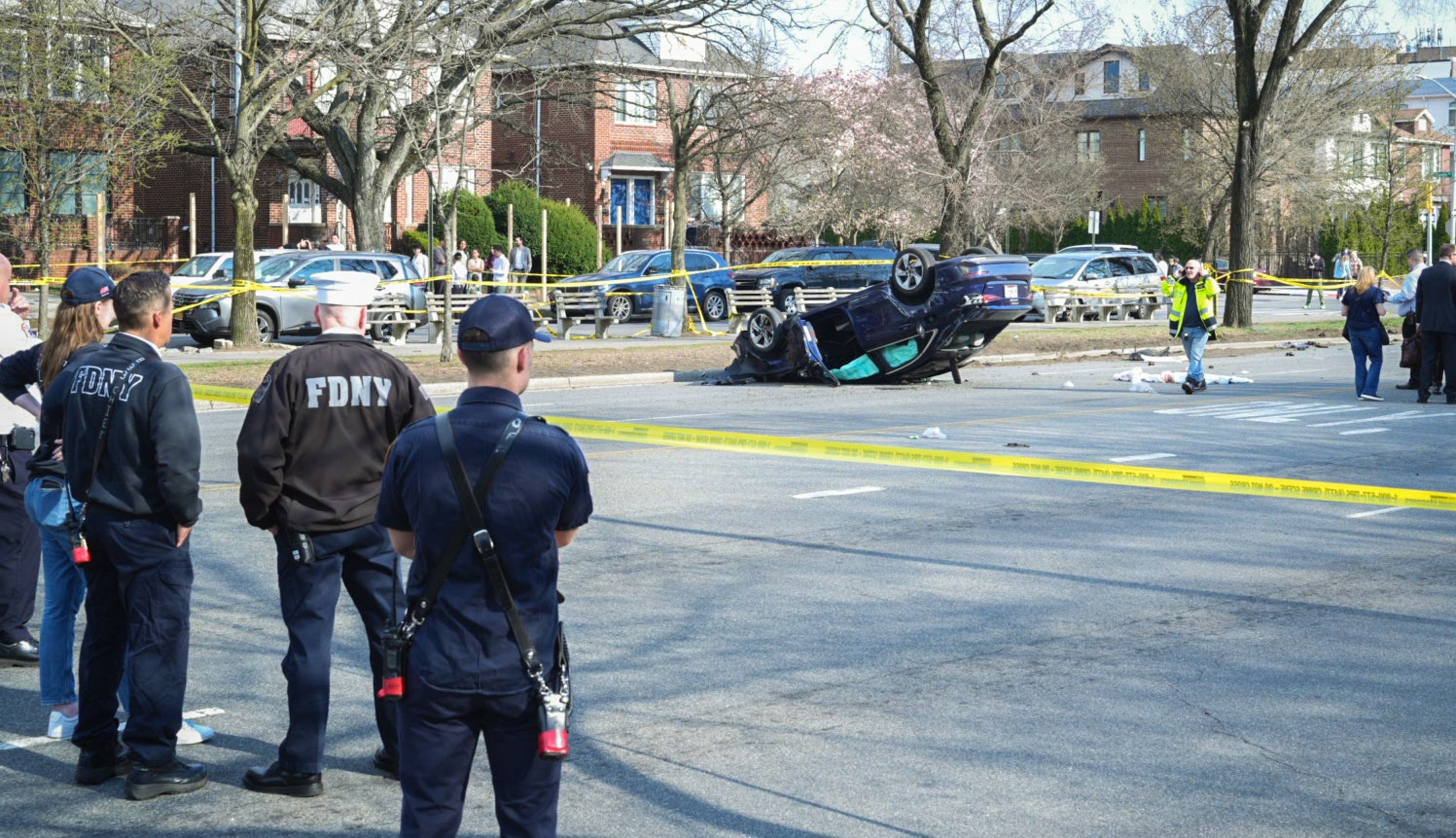 The wreckage after Miriam Yarimi killed a mother and two of her children in Brooklyn in March 2025.